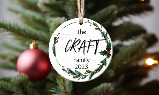 Personalized Family, Friends, custom ceramic Christmas Tree Ornament, Printed on both sides