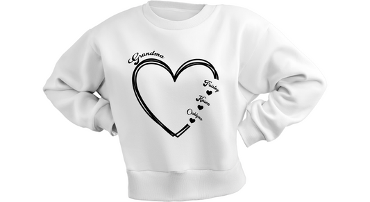 Custom Grandma Sweatshirt, Grandma Heart Sweater, Grandkids Name Shirt, Gift For Grandma